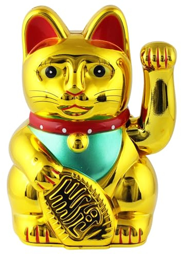 Freak Scene Glückskatze - Maneki-Neko - Winkekatze - 13 cm - Gold