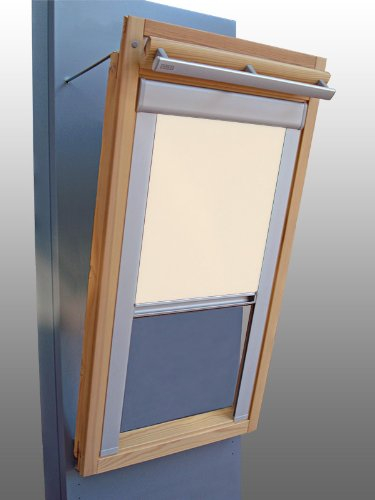 Verdunkelungsrollo Rollo mit Seitenschienen für Velux DKL/DKU-EP GGU,GPU,GHU,GTU M08 creme