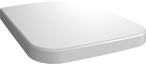 Villeroy & Boch Architectura WC-Sitz, Toilettendeckel mit Absenkautomatik, abnehmbarer Toilettensitz aus bruchsicherem Duroplast, Klodeckel Original Ersatzteil, rechteckig, Weiß Alpin, glänzend