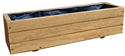 FKL DESIGN Home Deco Jardinière en Bois pour Jardin, terrasse, Rebord de fenêtre entièrement assemblée D6 chêne (Longueur 60 cm)