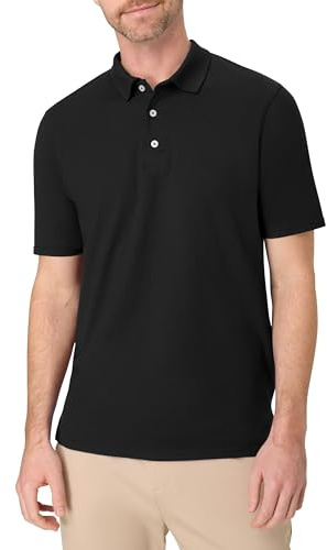 Hanes mens Short Sleeve X-temp Performance Polo fashion t shirts, Black, Large US