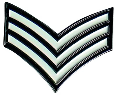 Metal Enamel Pin Badge Military Sergeant Stripes (Sarge Sargeant Police Force) by Mainly Metal