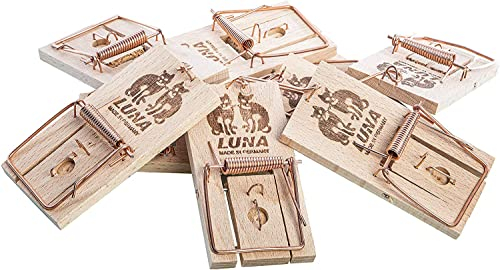 NEUSTANLO | 10 Stück Mausefalle aus Holz | Schlagfalle, Mäusefallen, Schnappfalle | Hohe Schlagkraft | Leicht zu verwenden | Made in Germany