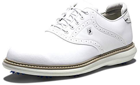 FootJoy Men's Traditions Golf Shoe, White/White, 12