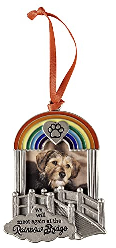 Rainbow Bridge Pet Memorial Photo Ornament, Memorial Christmas Ornament for Dogs or Cats, by Abbey & CA Gift