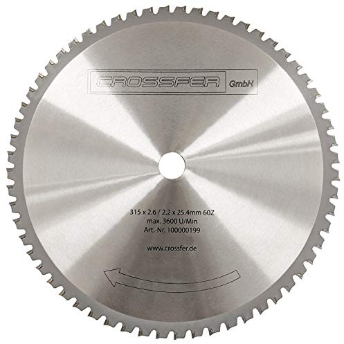 HM Kreissägeblatt 315 x 25,4 mm 60Z Universal für Metall und Kunststoff, hartmetallbestücktes Sägeblatt für viele unterschiedliche Anwendungen
