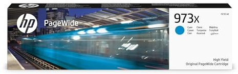 HP 973X Cyan Original Druckerpatrone, hohe Reichweite | Tinte für HP PageWide Pro 452,MFP 477, ~7000 Seiten (F6T81AE)