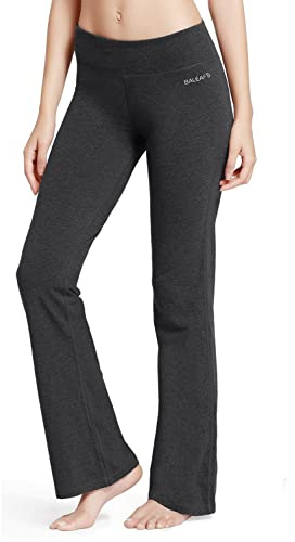 baleaf Pantalon de Yoga Bootcut avec Poches pour Femmes - Pantalon Sport Femme Fluide - Pantalons d'entraînement de contrôle du Ventre