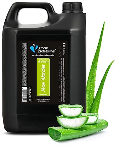 GROOM PROFESSIONAL Aloe Wonder Hundeshampoo Sensitiv - Für Juckende und Trockene Haut - Hundeshampoo Gegen Juckreiz - Sensitiv & Juckreiz Shampoo für Hunde - Beruhigende & Pflegende Formel, 4 Liter