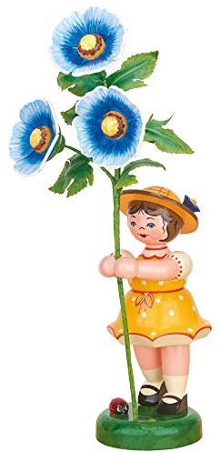 Hubrig Volkskunst Blumenkind Mädchen mit Malve - 24 cm