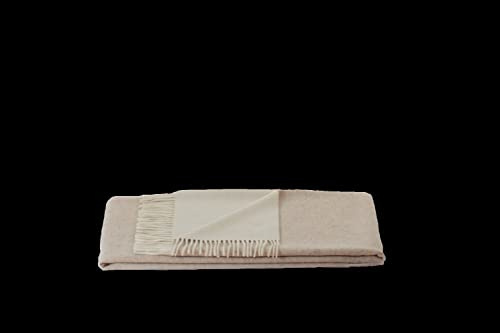 STEINBECK Decke Rom aus 100% Lambswool 130x190 cm in 4 kräftigen Farben, Beige