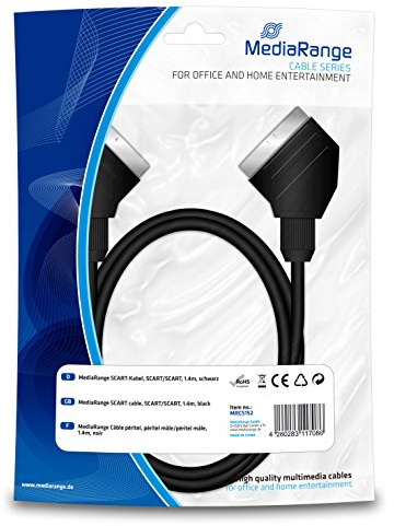 MediaRange SCART-kabel, SCART/SCART, 1,4 m, svart