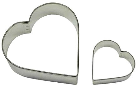 PME SC606 Plätzchen- und Kuchenausstecher mit Herzmotiv, Kleines und Großes Format, Sortiment, 2-teilig, Edelstahl, Silver, cm, 7 x 2 x 7 cm, 1 Einheiten