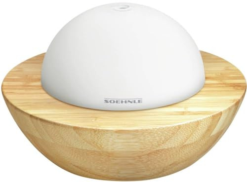 Soehnle Design Aroma Diffuser Modena in Weiß mit Ultraschallvernebelungstechnik, Zerstäuber für eine Beduftung mit Wasser und Duftöl, Diffuser mit Farbwechsel, Glas