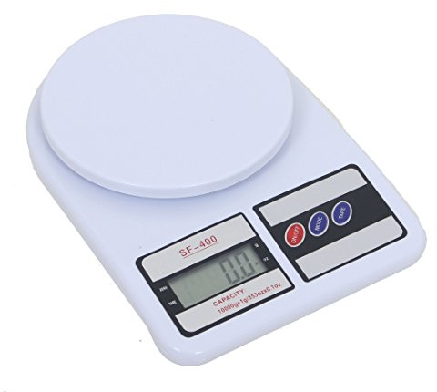 ABN Finest 10 kg Digitale Elektronische Küchenwaage mit Tara-Funktion und LCD-Display in Weiß