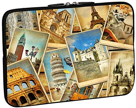 PEDEA 66060436 - Funda de neopreno para portátil 15.6 (39.6 cm), Vintage Travel