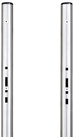 banjado - universell einsetzbarer Briefkastenständer 146,5x3,2x3,2cm | Standfuß Briefkasten Universal Edelstahl | Ständer 2 Rohre zum Einbetonieren