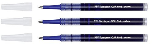 Tombow BK-LP05-16 Tintenrollermine, Strichstärke 0.5 mm, blau , 3er Pack