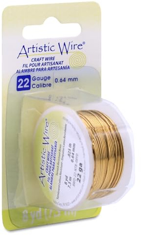 Artistic Wire, 22 Gauge 8 Yards/Pkg, natürliches Messing Nicht anlaufend