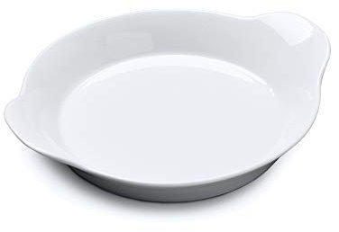 WM Bartleet & Sons 1750 T441 Traditional Porcelain Round Gratin, Cooking and Baking Dish, 19cm – White