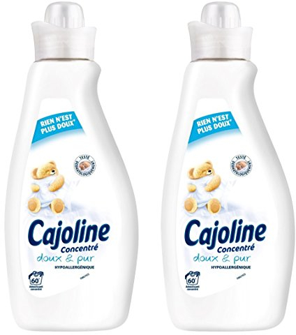 Cajoline Adoucissant Concentré Doux Pur Hypoallergénique 1,5l 60 lavages - Lot de 2