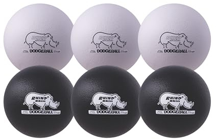 Champion Sports 7 Black and White Rhino Skin Low Bounce Dodgeball Set