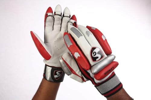 SG Batting Gloves League | LH, juniorstorlek, flerfärgad | Professionell kvalitet vadderade handskar | Superior Finger Protection | Bekväm och hållbar Wicketeper handskar för junior cricketers