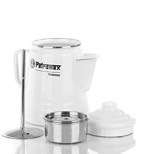 Petromax Percolateur en émail - Cafetière pour différents Types de cuisinières et Feux Ouverts - Café et thé aromatiques grâce au Principe du percolateur - Blanc - 1,5 l