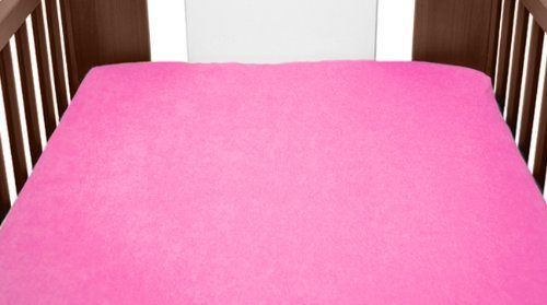 Terry Towelling Fitted Sheet 90x40 Mattress Nursery Baby Cot Cotbed Mattress Frotte (Pink)