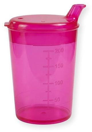 Medi-Inn+ 250 ML Bill Becher Tasse à Bec, Bocal, Gobelet, Gobelet Différentes Couleurs + Trinköffnungen rouge, ouverture potable: 8 x 4 mm