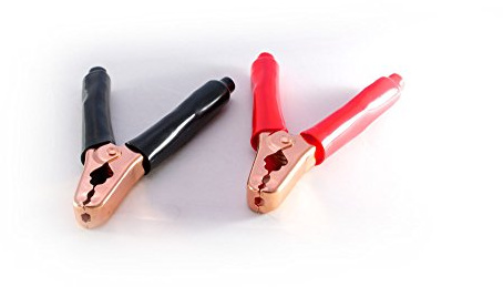 edi-tronic Batterieklemmen Krokoklemmen Krokodilklemmen Pol Klemmen Batterie KFZ rot schwarz 200A