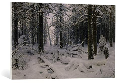 kunst für alle Leinwandbild: Iwan Iwanowitsch Schischkin Winter - hochwertiger Druck, Leinwand auf Keilrahmen, Bild fertig zum Aufhängen, 100x60 cm
