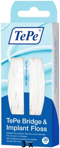3 TePe Bridge & Implant Floss je 30 Stück