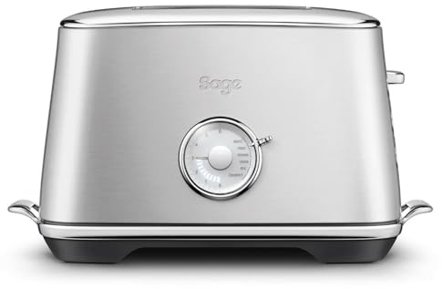 Sage - Toast Select Luxe - Compact 2-Slice Toaster - 6 Preset Settings, 1000 W, Variable Browning Level, LED Countdown Indicator - White, Brown, Grain, Fruit, Rye, Crumpet - Brushed Stainless Steel