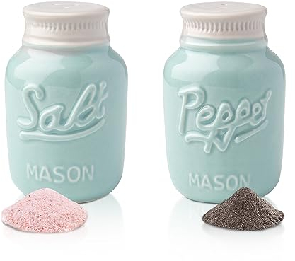 Comfify Vintage Salz & Pfeffer Streuer Bezauberndes dekoratives Dekor für Vintage-, Rustikal- und Shabby Chic-Liebhaber - Robustes Keramik in Grau - 3,5 oz. Kapazität