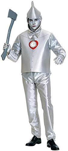 Rubies trollkarl från Oz Tin Man kostym, silver metallisk, PLUS