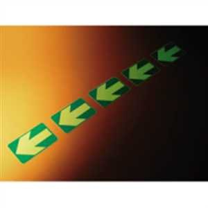 Boden-Markierung Pfeil langnachleuchtend rechteckig HIGHLIGHT160 Alu 0,4 mm selbstklebend, mit rutschhemmender Oberfläche Format: 15 x 10cm