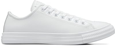 Converse All Star Low Leather Trainers White Mono Leather - 5 UK