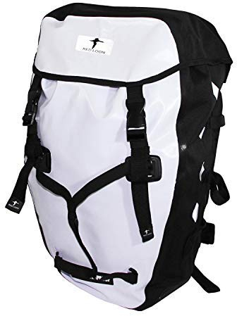 Red Loon wasserdichter Fahrrad Rucksack Fahrradrucksack 22L Pro weiß/schwarz - Rolltop Backpack mit Reflektorpunkten - Rucksack LKW-Plane reißfest aus superstrapazierfähigem Material