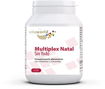 Pack de 3 Complejo Multivitamínico Prenatal sin Yodo 3 x 120 Cápsulas Vegetales Vita World
