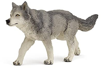 Papo - Figura Lupo che Ulula - Animale Selvatico per Bambini dai 3 Anni in su - 8 x 3x 8 cm - Figura Lupo Realistico in Plastica - Dipinta a Mano - Animali Selvatici - Giocattolo Educativo - 50171