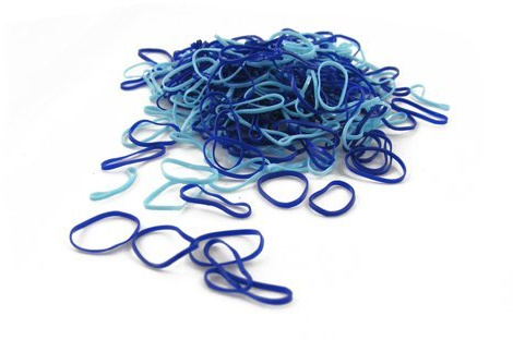 Pack of 250 Small Mini Hair Elastics Silicone Braiding Bands for Dreads Cornrows Braiding (Blues)