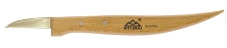 STUBAI Kerbschnitzmesser gerade 50 mm mit Ergonomiegriff | vorgeschliffen | lackierter Buchenholzgriff | präzises Schnitzwerkzeug | Made in Austria | Art.-Nr. 510505