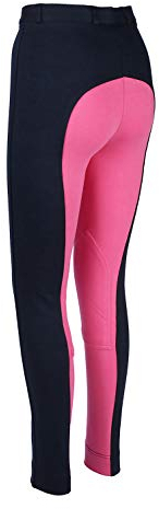 Discount Pet Accessories Reithose Kinder Jodhpurhose Jungen Mädchen Weich Dehnbar Marineblau Rosa - Marineblau mit Rosa, 164-172 - 71cm (Alter 12-13 Jahre)