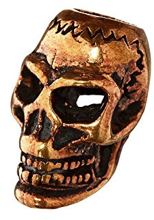 NKlaus Perle à barbe SKULL Tête de mort Perle bouclée en bronze 6410