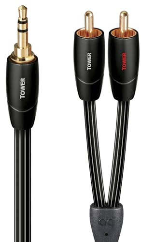 AudioQuest 0.6m Tower 3.5mm - 2xRCA Audio Cable 0.6 m 3.5 mm Black - Audio Cables 3.5 mm, 2 x RCA, Copper, 0.6 m, Black)