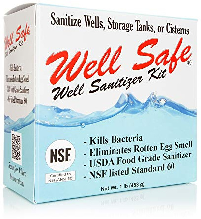 WELL SAFE Well Sanitizer Kit - Water Purification for Wells, Storage Tanks & Cisterns - Improves Well Water Smell and Taste - Easy to Use - USDA Food Grade Sanitizer and Well Water Treatment