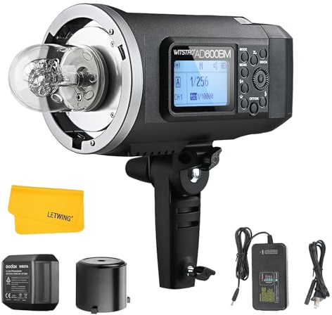 Godox AD600BM Bowens Mount Flash, 600Ws GN87 HSS 1/8000s Built-in 2.4G wireless Flash Light Speedlite, 8700mAh Battery Pack to Provide 500 Full Power Flashes and Recycle in 0.01-2.5 Second (AD600BM)