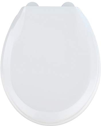 WENKO WC-Sitz Top Weiß - Fix-Clip Hygiene Kunststoffbefestigung, Duroplast, 33 x 44 cm, Weiß