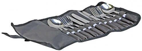 Vango Family Cutlery Set – 12-Piece Stainless Steel Camping Utensil Set with Storage Pouch – Durable, Lightweight & Organised Tableware for Family Camping, Picnics & Outdoor Adventures